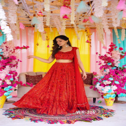Premium Digital Print Tiered Lehenga Choli with Dupatta